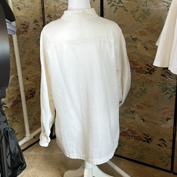 VINTAGE HOMEMADE EMBROIDERED WHITE BOHO HIPPIE LONG SLEEVE NO TAGS SZ M/S - Picture 6 of 13